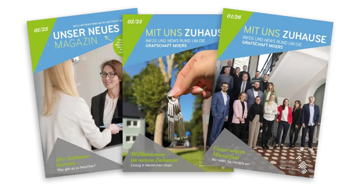 Verschiedene Ausgaben des Mietermagazins