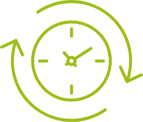 Symbol für flexible Arbeitszeiten.